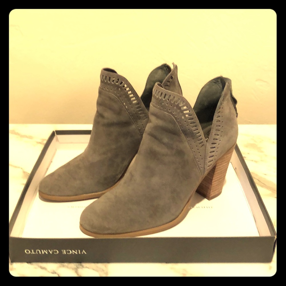 Vince Camuto Gray Suede Booties